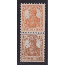 ALEMANIA 1917 ESTAMPILLAS SE-TENANT ZUSAMMENDRUCKE NUEVAS CON GOMA DE GRAN CALIDAD MI. S7aa MUY RARA 200 EUROS